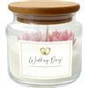 Cereria Di Giorgio - Candela Wedding Decorata in Giara Profumata alla Peonia e Tuberosa - Cera Vegetale di Palma e Soia - Durata 80 ore - Artigianale - Ideale per Matrimoni