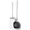 Wintem - Kit Completo Pulizia WC 3 Pezzi - Scopino, Sturalavandino e Base di Supporto Antiscivolo per Bagno Pulito, Igienico e Ordinato, Facile da Pulire e Salvaspazio
