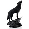 Wisifayardin Abeeea, statuetta di lupo che ulula fauna selvatica e statuetta di lupo nero, scultura per