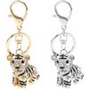 VGOL 2 portachiavi 3D a forma di tigre con strass brillanti, portachiavi a forma di piccolo animale, accessorio decorativo, regalo a sorpresa per donne e uomini