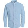 JACK & JONES Shirt Jjjoe LS Plain Noos Pls-Maglietta, Blu di Cachemire, 6XL Uomo