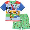 Disney Pigiama Corto a Righe Topolino, Paperino, Pippo, Plutone 100% Cotone, A Righe, 5-6 Anni