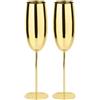 Paderno Set 2 Flûte Champagne Acciaio Inox Oro