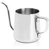 Baxnore Caffettiera per tè a goccia in acciaio inossidabile, Bollitore per caffè a collo di cigno, Bollitore per caffè a goccia, Teiera a collo di cigno per casa all'aperto (Argento da 250 ml)