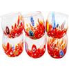MurArt Bicchieri di Murano.Collezione DREAM. Set 6 Bicchieri da 35 ml Alt 10,5CM.In Vetro soffiato, Lavorato a Mano artigianalmente. Made in Italy (Rosso, Bicchierini Liquore 6Pz)