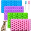 Queerelele 4 stampi per biscotti per cani, mini tappetini da forno in silicone, per animali domestici, senza BPA, in silicone per cioccolato, biscotti, cubetti di ghiaccio, per cani