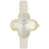 Oozoo Timepieces C11520 - Orologio da donna in oro con cinturino in pelle, orologio moderno da donna, elegante, analogico, a forma di quadrifoglio, 32 x 32 mm, Moonbeam (G)