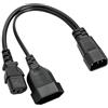 HangTon Cavo di alimentazione UPS PDU splitter a Y, cavo di prolunga IEC320 C14 maschio a C13 femmina + presa europea CEE7/1 10A 12 per computer