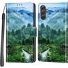 Haninsuze Cover per Samsung Galaxy A54 5G, Portafoglio PU Pelle, Foresta | Interno TPU Antiurto, Anti-Graffio, Fessura per Schede, Supporto Stand, Design Libro, Flip