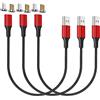 N. NETDOT NetDot Gen10 Micro USB e USB-C Cavo di ricarica rapida magnetico intrecciato in nylon con LED laterale compatibile con dispositivo Android (0,3 m/3 Pack rosso)
