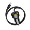 VOLTME Caricabatterie Auto Accendisigari 60W, Caricatore Presa con cavo da 1,2m, Car Charger PD 30W USB-C + USB-A 22.5W per iphone android tablet, Nero