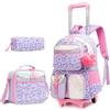 HTgroce Zaino Trolley Scuola Elementare, Zaino Scuola Elementare Bambina Set, Trolley 2 in 1 con Spallacci Per Zaino Bambini
