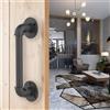 CCJH 1PC Retro Maniglia Per Scorrevoli per Armadio Guardaroba Porta Scorrevole, Nero Maniglie Porta Legno Interna (30 cm)