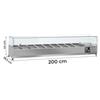 Vetrina Ingredienti Refrigerata GN 1/3, con Vetri Piani, Lunghezza 200 cm, +2°/+8°C