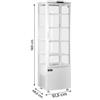 Vetrina Frigo Bibite Bianca, 4 Lati Espositivi in Vetro, 235 L, +2°C/+12°C, Classe B