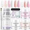 SAVILAND Set di Unghie Acriliche per Principianti: Set Completo Acrilico per Unghie 3 Colori Polvere Acrilica 30ML Monomero EMA con Pennello Lime e Sagome per Allungamento Unghie per Fai Da Te