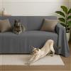 Byour3 - Copridivani 3 4 2 Posti Puro Cotone 100% Granfoulard Telo Rettangolare Salvadivano Teli Multiuso Foulard Copritutto coperta per Divani L Con senza Penisola (Grigio Antracite Delta, 1 Posto)
