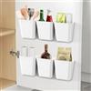 XZMCAT 6 Pezzi Portaoggetti da Parete Autoadesivi, Scatola Portaoggetti per Porta Dell'Armadio Da Cucina, Porta Oggetti Bagno, per Armadio, Frigorifero e Piccoli Oggetti