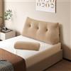 Z-hom Cuscino Schienale, Cuscino triangolare per testiera con fodera rimovibile, Cuscino da lettura per letto, cuscino schienale divano, cuscino da lettura, beige (100 x 50 x 20 cm)