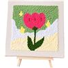 Allazone Punch Needle Kit Telaio Kit di Ricamo per Aghi da Punzonatura Quadrata Ricamo Starter Kit con Flower Pattern, Penna per Adulti Principianti, Tulipano Verde e Rosa