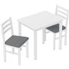 HOMCOM Set da tavolo da pranzo a 3 pezzi con 2 sedie, Tavolo da cucina per spazi compatti, Sedie imbottite, Salvaspazio, MDF, Bianco | Aosom Italy
