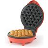 Giles & Posner Funfair Bubble Waffle Maker - Piastre di cottura antiaderenti senza PFAS, preriscaldamento in 2 minuti, spie luminose di alimentazione/pronto, piastra da 18 cm, 750W, rosso