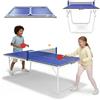 HyperMotion Tavolo da ping pong pieghevole HyperMotion - tavolo da ping pong compatto per la casa con rete, racchette e palline, set da ping pong per interni
