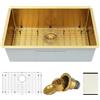 Lonsince Lavello da cucina sottopiano in oro 30x18 pollici, lavello sottotop in acciaio inossidabile, lavelli da cucina a vasca singola