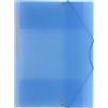 Grafoplás | Cartella scolastica formato foglio | blu pastello | traslucido | polipropilene semi-rigido | colorgraf | dorso dritto con etichetta | 3 alette | chiusura in gomma elastica | uso scolastico