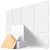 Kuchoow Pannelli Fonoassorbenti Quadrati Adesivi per Parete, 12 Pezzi Pannello Acustici Decorativi per Riduzione dell'Eco, Ufficio, Home Office e Interni Moderni, Soffitto, Porte, 30x30x0,9 cm, Bianco