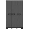 Terry - Ardesia 102A, Armadio Portascope a 3 Ante, Divisorio Verticale, 3 Ripiani Interni Regolabili, Effetto Pietra, da Esterno e Interno Coperto, 102x39x172 cm