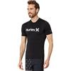Hurley OAO Quickdry Rashguard S/S Camicia di Protezione da eruzione cutanea, Nero, S Uomo