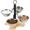 GBKDQQ Ciotola per gatti rialzata, ciotola per cibo per gatti, regolabile in altezza, con supporto, 4 x 300 ml, ciotole in acciaio inox, per cani e gatti di piccola taglia