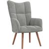 vidaXL Sedia Relax Grigio Chiaro in Velluto