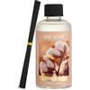 Airkeep Ricarica Diffusore a Bastoncini 200ml - Profumatore Ambiente con 8 Stick di Ricambio, Fragranza Clean Cotton, per Casa, Bagno e Ufficio