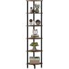 IBUYKE 6 Tier Corner Shelf Stand,Industrial Corner Display Rack,Corner Bookshelf for Living Room, Bedroom, Kitchen, Home Office, Brown WBC011H