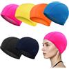 SAIIURV 6 Pezzi Cuffia da Nuoto, Cuffia Piscina, Cuffia per Nuoto in Piscina Unisex, Cuffia da Nuoto in Tessuto, Cuffia da Bagno, Cuffie Nuoto per Uomo Donna Super Elastica e Leggera