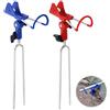Aoreun Supporto per canne da pesca, 2 Pezzi Portacanne Porta Canne da Pesca in Acciaio Inossidabile Regolabile a 360°, poggia canna da pesca plug-in per Pesca in Fiume, Pesca in Spiaggia (Rosso,Blu)