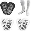 Vuxava 3 Paia di Mini Protezioni per le Gambe per Bambini e Ragazzi - Mini Parastinchi Calcio 10x6cm,con Flessibilità e Comodità - Ideale per Calcio, Rugby e Altri Sport (Colori: Nero, Bianco)