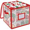 BINSUNS INSUNS - Scatola portaoggetti per ornamenti natalizi, organizer con divisori, adatta fino a 64 decorazioni natalizie per ornamenti natalizi da 7,6 cm (rosso)