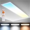 B.K.Licht Pannello LED, lunga 1m, Dimmerabile, Luce calda, neutra, fredda CCT, Telecomando incluso, 24W, 2.200Lm, timer, Luce notturna, 1000x250x63 mm