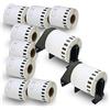 BETCKEY - 10 Rotoli DK-22212 Etichette di Pellicola a lunghezza Continua Compatibile con Brother, 62mm x 15.24m, 10 Etichette per Stampanti di Etichette Brother QL (2 Portaetichette Riutilizzabili)
