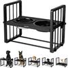 Peluvio LEVEE Ciotole Rialzate per Cani Piccoli, Medi e Grandi, Ciotole, Regolabili in Altezza con 5 Livelli, Supporto in Metallo Stabile, Slow Feeder 1100 ml e Ciotola Acqua 1450 ml Anti Schizzo