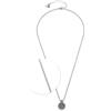 Jewels BY Leonardo Collana Odelle, in Acciaio Inox Argentato, Ciondolo Rotondo con Pietra Agata Scintillante, Lunghezza 45-50 cm, Regalo per Donne, 024937