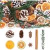 Wlicon Decorazione per ghirlande natalizie, pigne naturali, bastoncini di cannella, fette di arancia essiccata, anice stellato, ghiande per artigianato per ghirlande di Natale, riempitivi per vasi