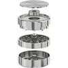 JCASE Grinder in acciaio inox 62 mm - Grinder di precisione Premium con cuscinetto a sfera, chiusura magnetica, antiruggine, durevole, macina erbe e spezie con spazzola, raschietto e scatola