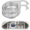lasuroa 2 Pezzi di Cestello per Lavello a Forma Cigno in Acciaio Inox, Cestello di Scarico Sospeso Multifunzionale Utensili da Cucina a Scarico Rapido da Appendere al Rubinetto per Frutta e Verdura