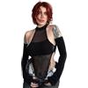 JasmyGirls Body da donna per rave gotico bottiglia festival abiti hip hop pole dance velato underboob top techno scava fuori tuta un pezzo, Small