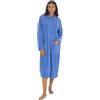 Style It Up Vestaglia da donna in pile con bottoni sul davanti, morbida e calda, vestaglia invernale con colletto e tasche, abbigliamento da notte da donna, taglie 42-50, Blu, 26-28