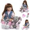 ZIYIUI Bambole Reborn Originale 60 cm Bambola Reborn Femmina 24 pollici Capelli Lunghi Reborn Doll Morbido Silicone Realistico Regalo Di Compleanno e Giocattolo Di Natale Del Bambino Elefante Giocattolo